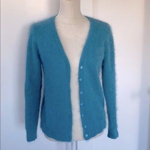 Fluffy mink cashmere sweater cardigan